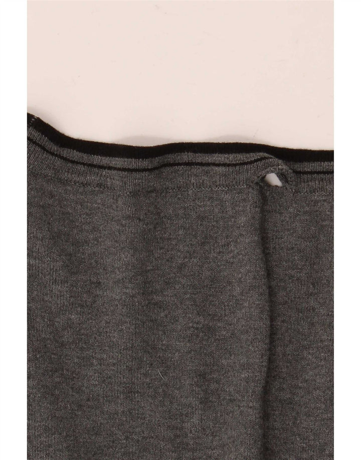 Męski sweter Zara, duży, szary, bawełniany w paski