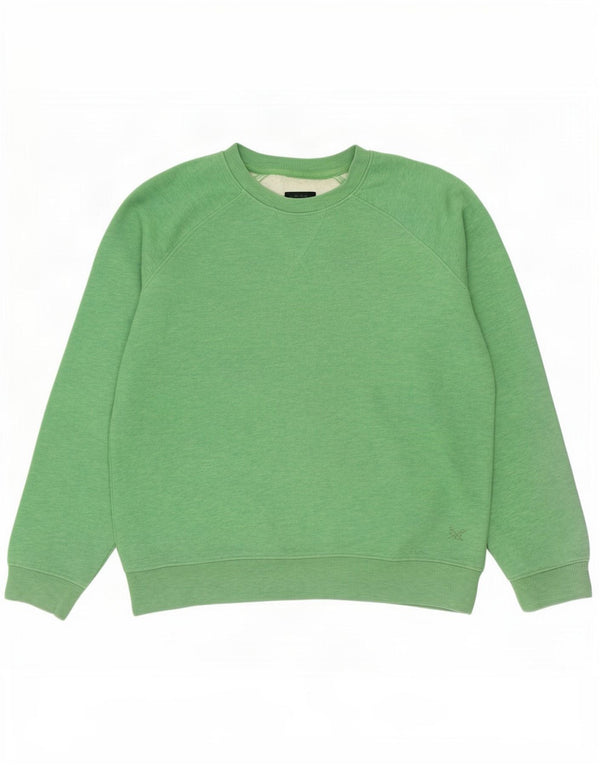 Crew Clothing Damska bluza oversize, sweter UK 10, mała, zielona bawełna
