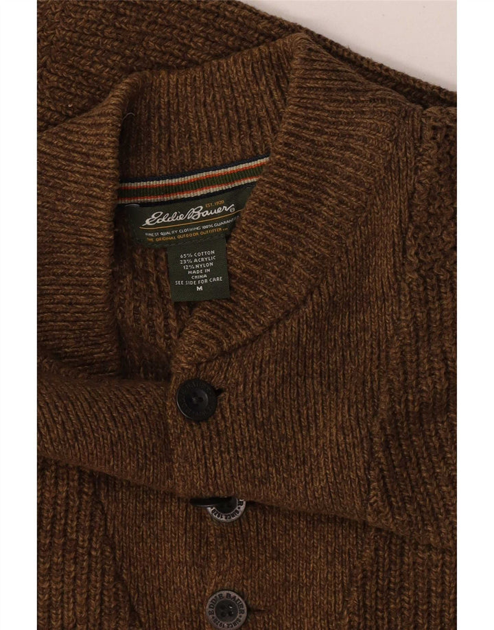 Męski sweter zapinany na guziki Eddie Bauer, średniobrązowy, nakrapiany