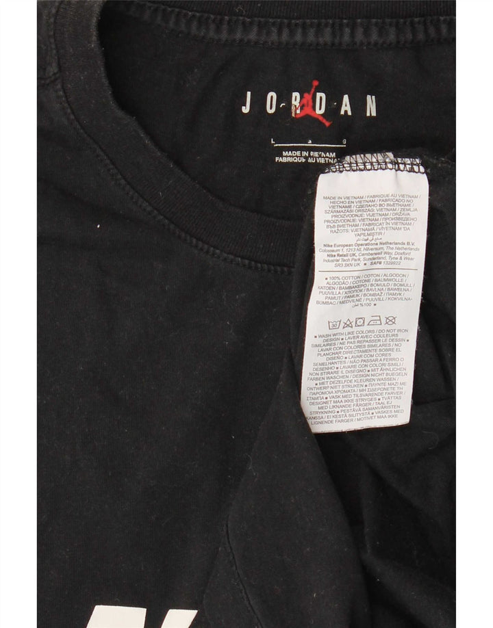 Męski T-shirt z grafiką Jordan, duży, czarny, bawełniany