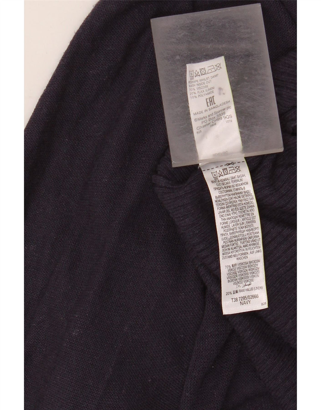 MARKS & SPENCER Damski sweter o przedłużonym fasonie, UK 10, mały, granatowy