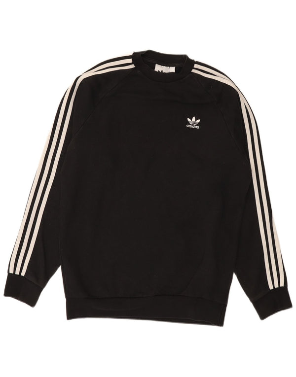 Adidas Męska bluza o regularnym kroju, mała czarna bawełniana sportowa
