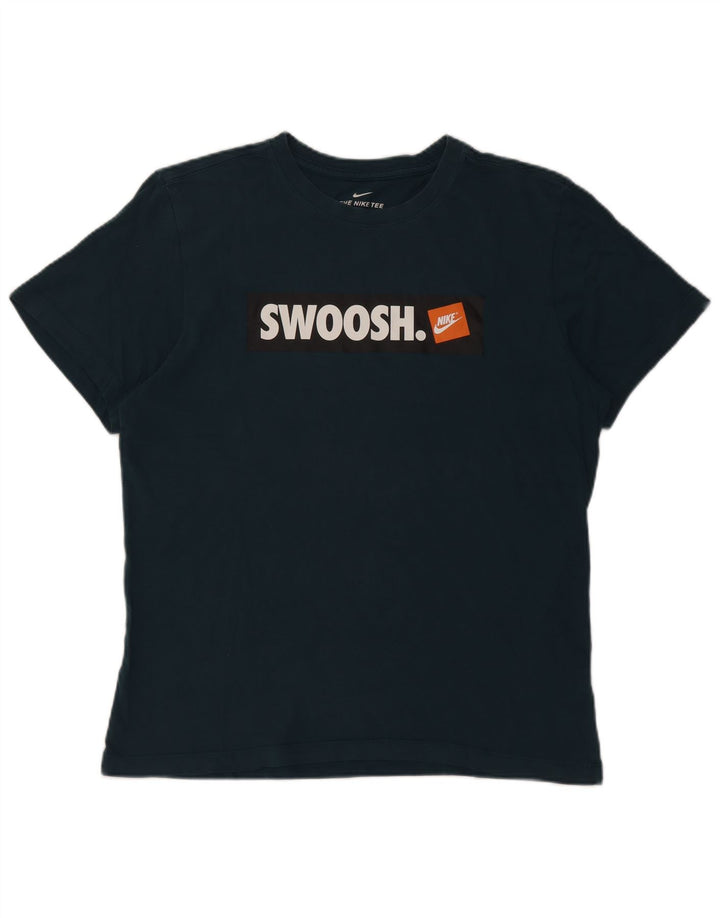 Męski T-shirt Nike Swoosh Graphic Top, średni niebieski, bawełniany