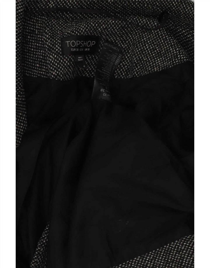 Damska marynarka Topshop z rękawami 3/4 i otwartymi, UK 10, mały, szary poliester