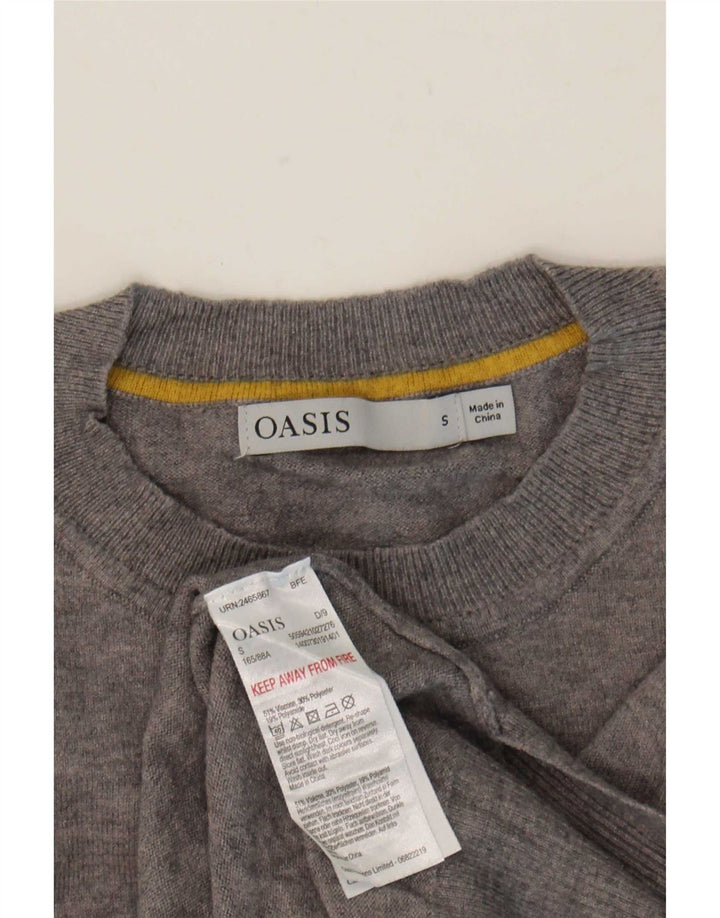 Damski sweter Oasis Graphic Oversize z okrągłym dekoltem UK 10 Small Grey