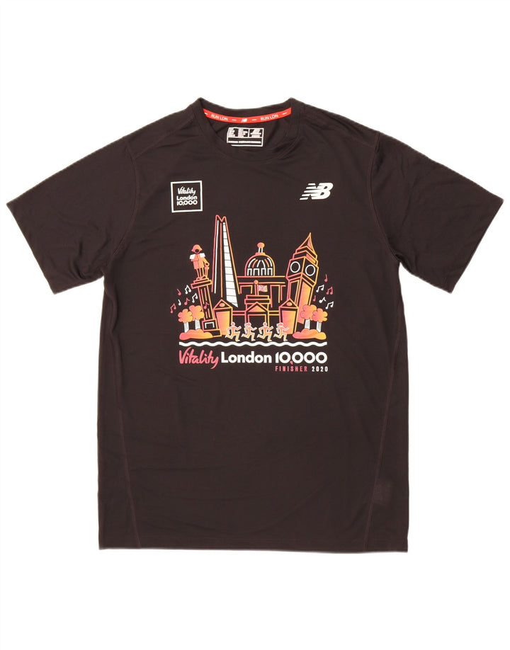 Męski T-shirt z grafiką New Balance, średni czarny poliester