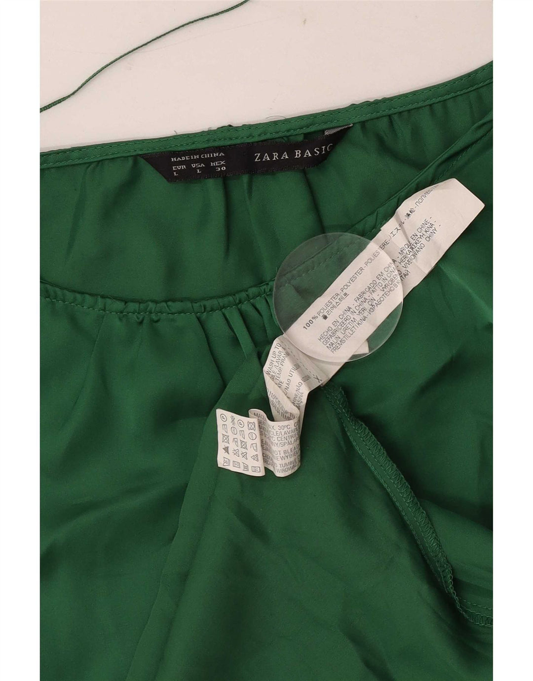 Bluzka damska Zara Top UK 14, duży, zielony, poliester