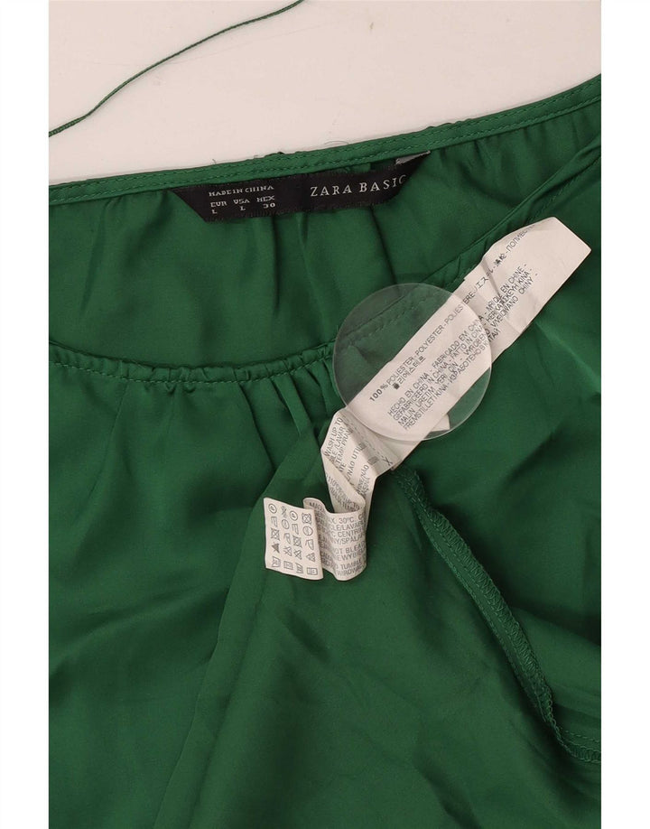 Bluzka damska Zara Top UK 14, duży, zielony, poliester