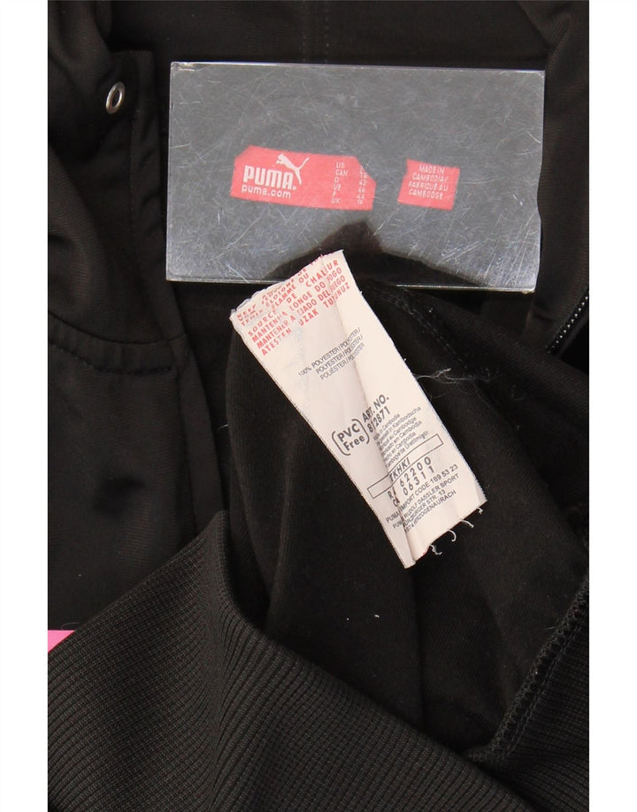 Damski sweter Puma z grafiką i zamkiem błyskawicznym, UK 16, duży, czarny poliester