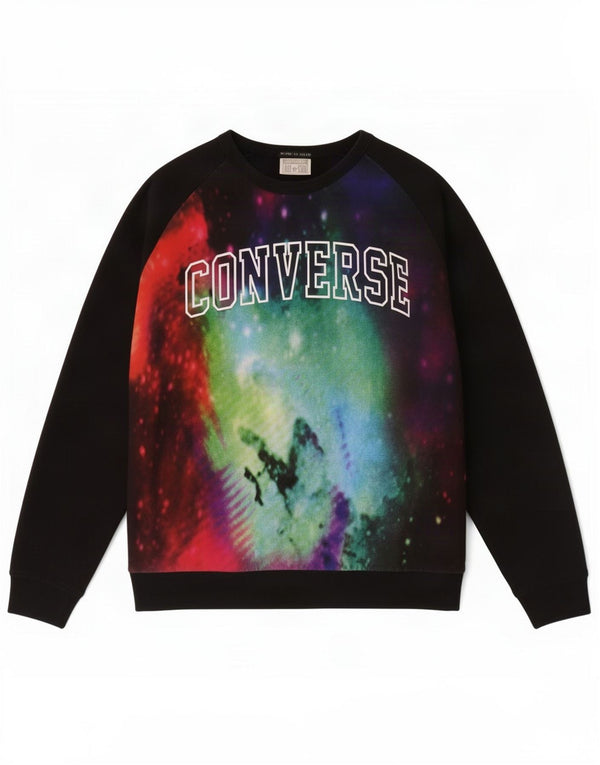 Converse Damska bluza z grafiką, sweter 2XL, czarna bawełna