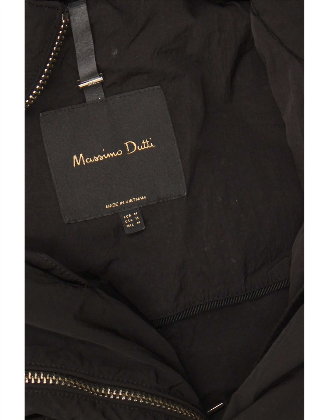 Damska kurtka parka z kapturem Massimo Dutti UK 14, średnia czarna