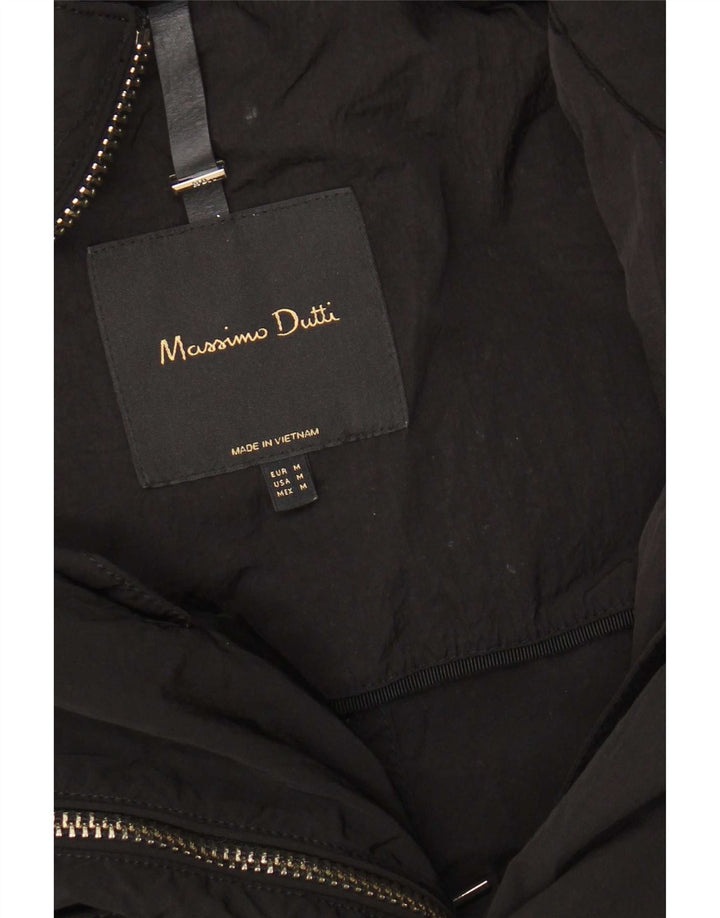 Damska kurtka parka z kapturem Massimo Dutti UK 14, średnia czarna