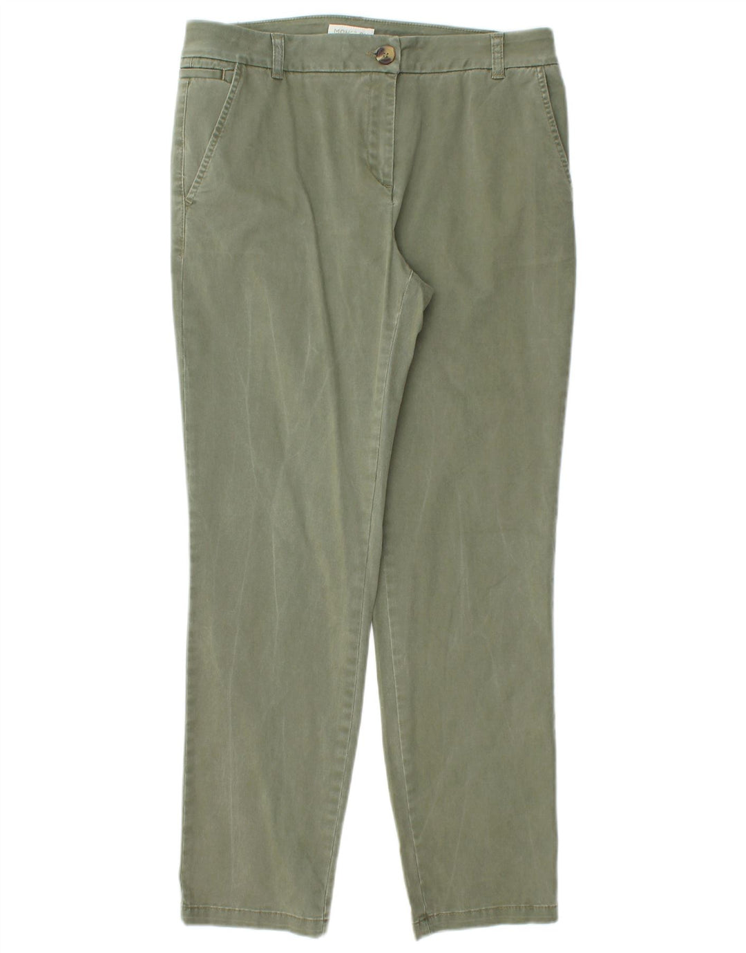 Damskie proste spodnie chino MONSOON UK 12 Medium W32 L28 Khaki