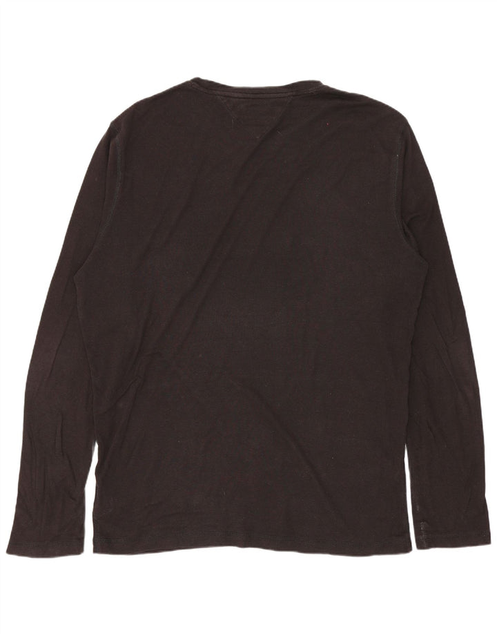 Top męski TOMMY HILFIGER z długim rękawem, 2XL, czarny, bawełniany