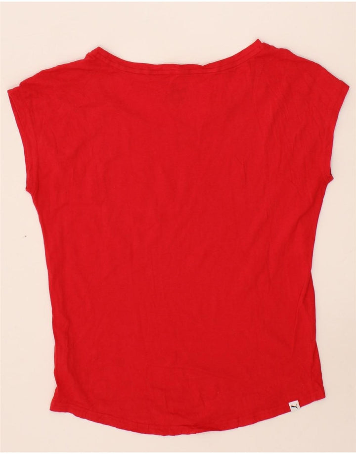 PUMA Womens Oversized Graphic T-Shirt Top UK 8 Small Red Cotton Vintage Puma and Second-Hand Puma from Messina Hembry 