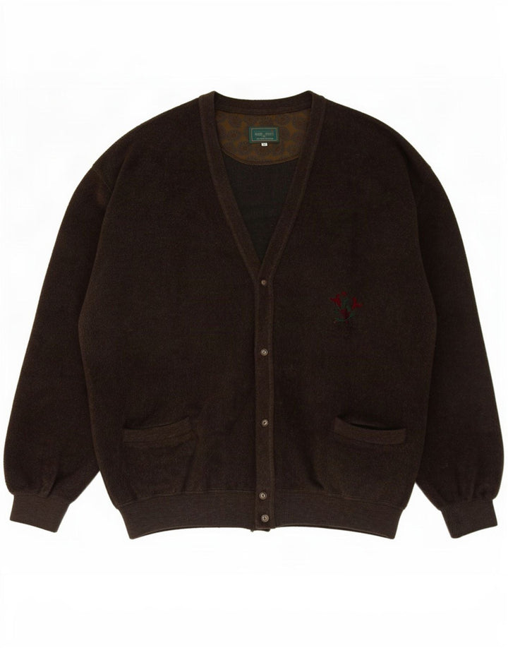 Webb&Scott Męski sweter rozpinany XL, brązowa, dziewicza wełna