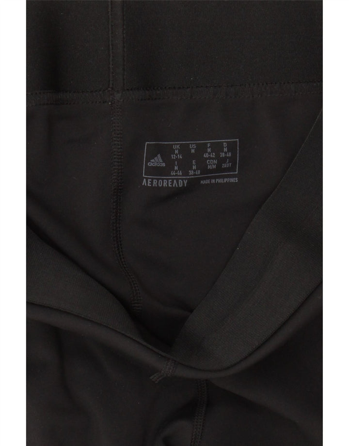 ADIDAS Womens Aeroready Leggings UK 12/14 Medium Black Vintage Adidas and Second-Hand Adidas from Messina Hembry 