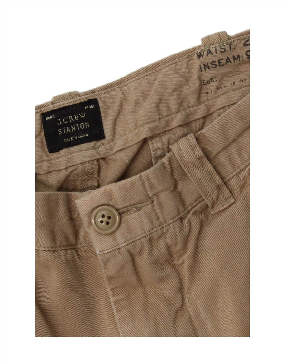 J. CREW Mens Stanton Chino Shorts W29 Small Brown Vintage J. Crew and Second-Hand J. Crew from Messina Hembry 