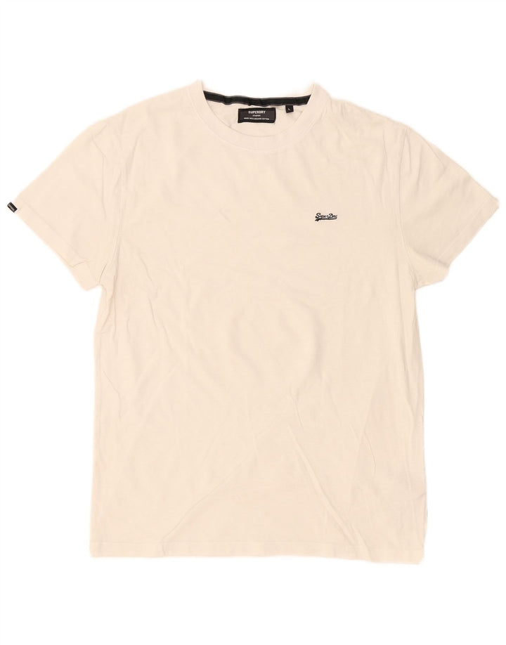 Męski T-shirt Superdry, duży, biały, bawełniany
