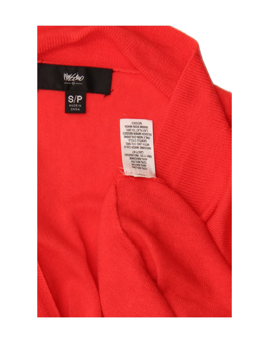 MOSSIMO Womens Longline Open Cardigan Sweater UK 10 Small Red Nylon Vintage Mossimo and Second-Hand Mossimo from Messina Hembry 