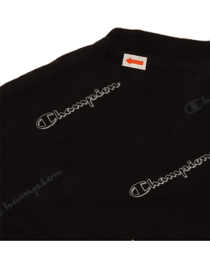 CHAMPION Mens Graphic T-Shirt Top Medium Black Cotton Vintage Champion and Second-Hand Champion from Messina Hembry 
