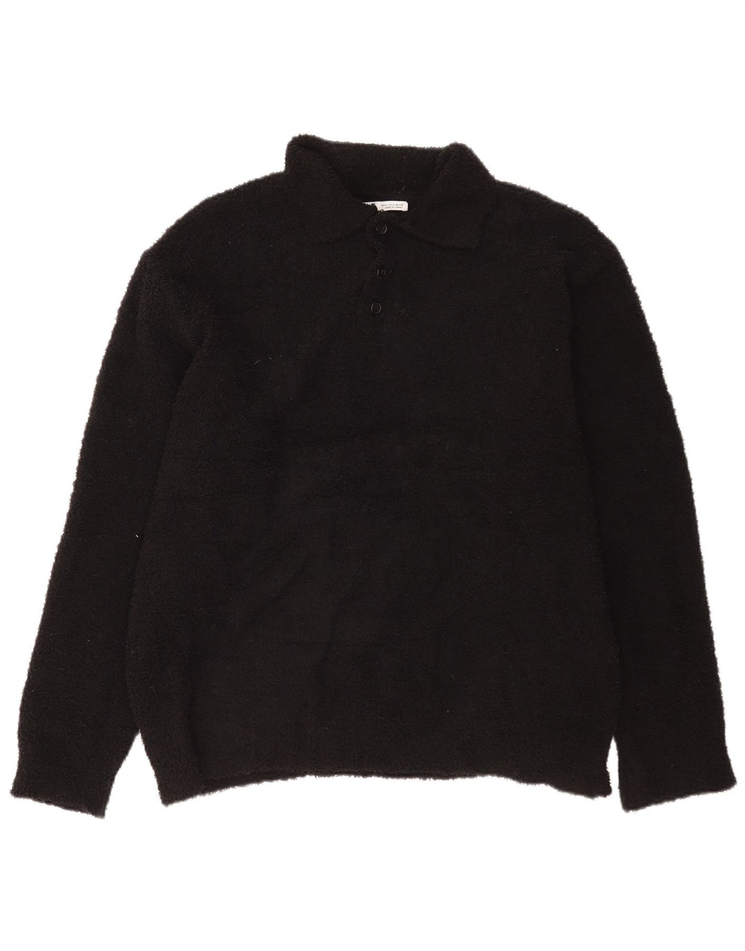 Męski sweter polarowy Zara XL, czarny, poliestrowy