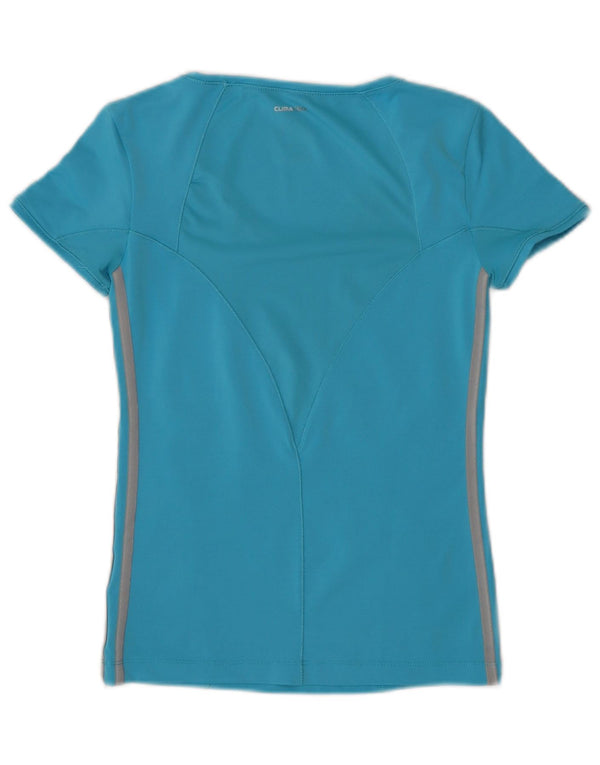 Adidas Womens Climacool T-Shirt Top UK 10 Small Blue Polyester