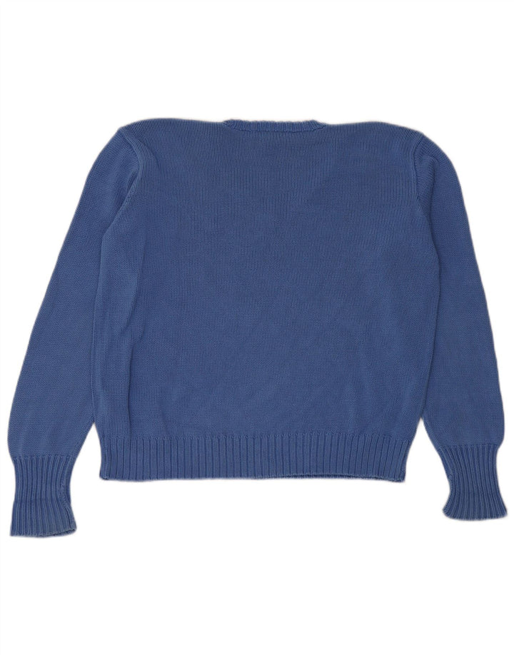 Damski sweter Ralph Lauren Crop Oversize z dekoltem w kształcie litery V, UK 14, średni niebieski