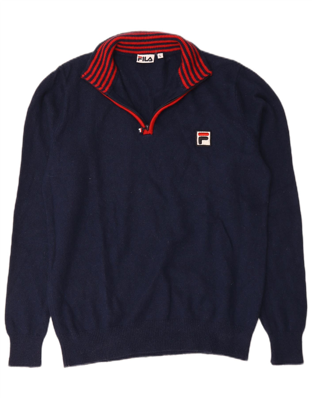 Męski sweter Fila z zamkiem błyskawicznym, duży granatowy nylon