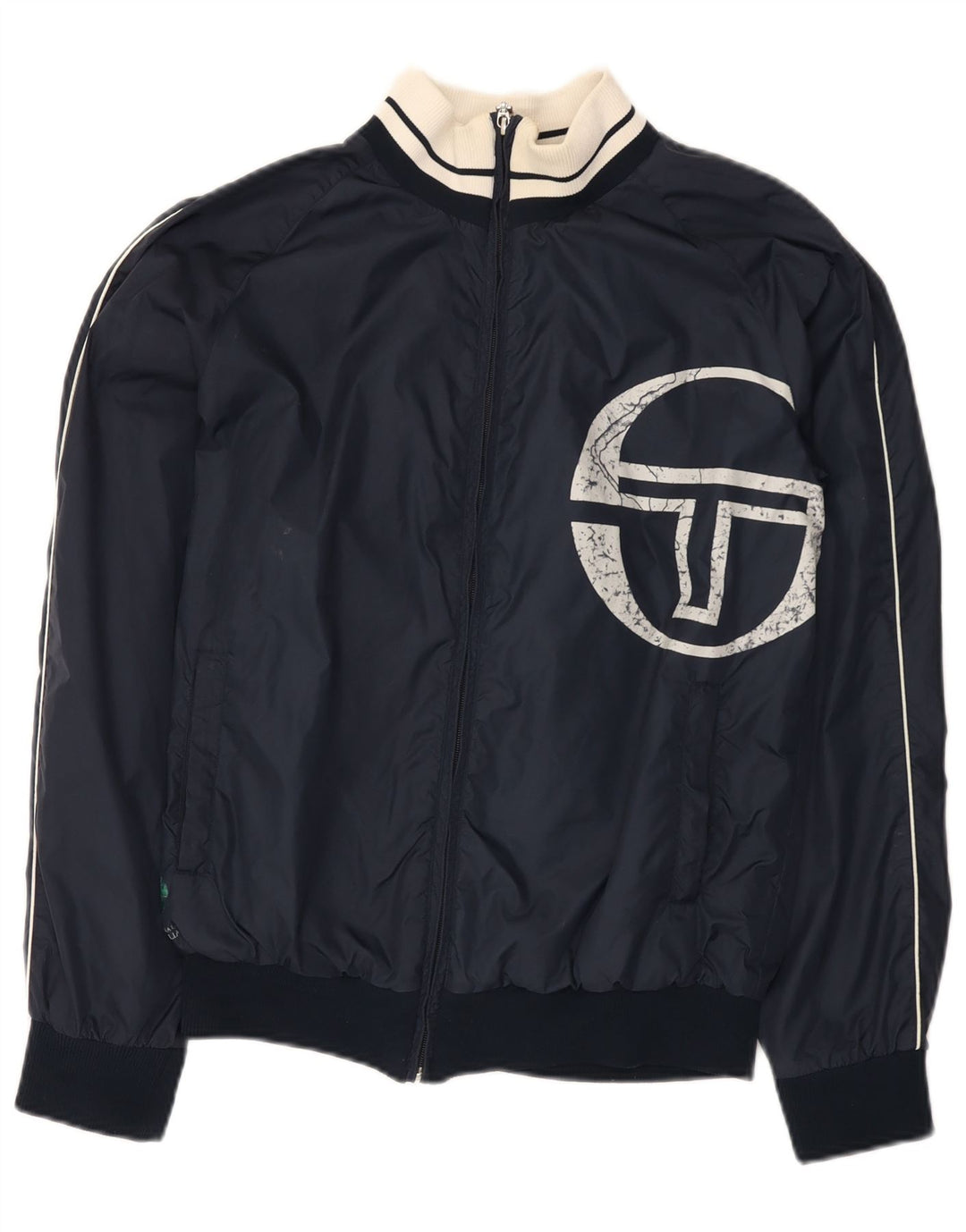 Męska kurtka dresowa Sergio Tacchini z grafiką, mała, granatowa, poliamidowa