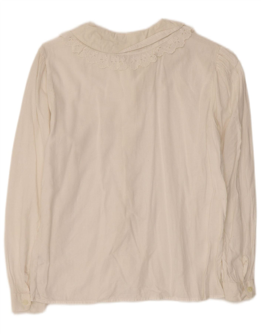 Damska bluzka koszulowa Benetton UK 8, mała, złamanej bieli, bawełniana