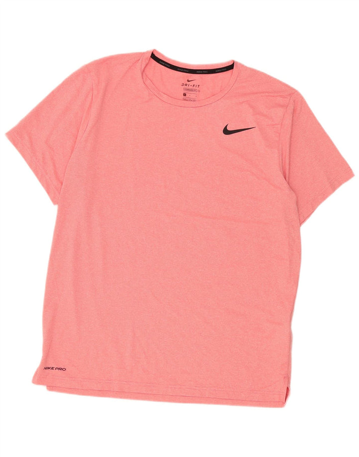 Męski T-shirt Nike Dri Fit Standard, duży, różowy, poliestrowy