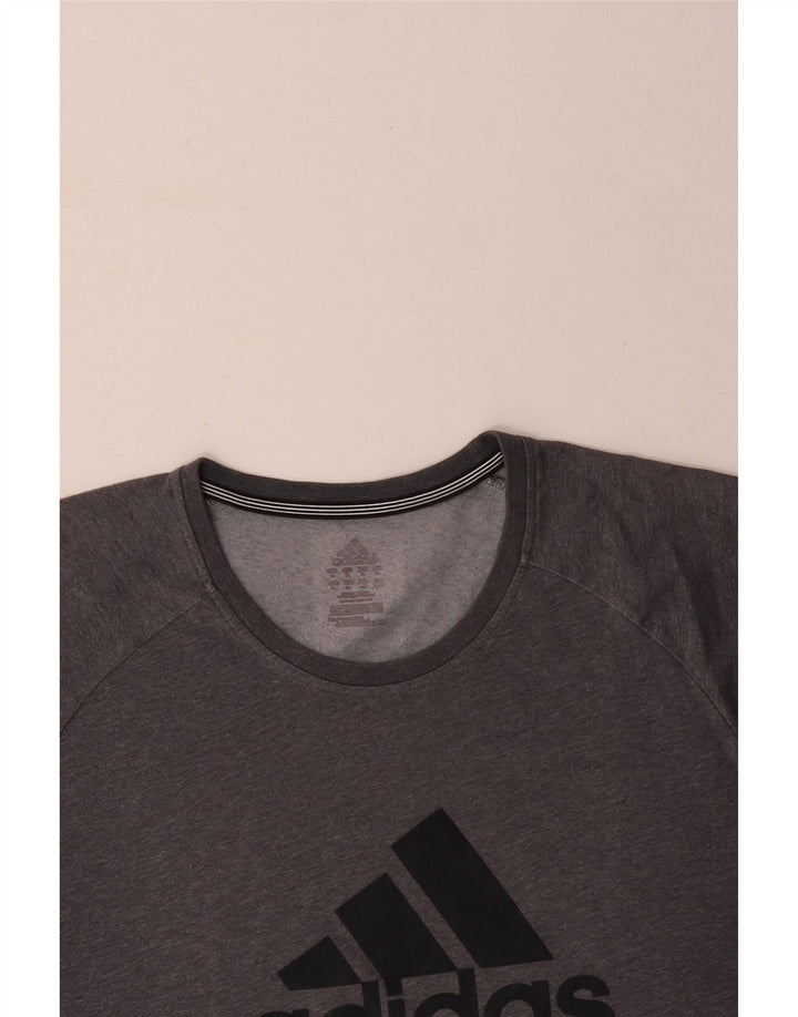 Męska koszulka ADIDAS Climalite Graphic Top XL, szary poliester