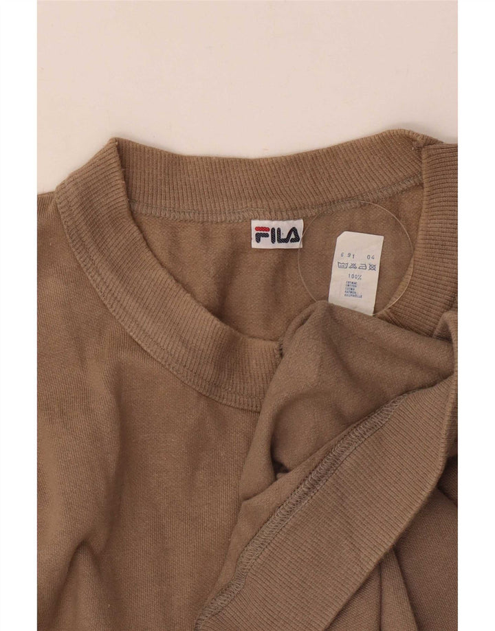 Męska bluza z grafiką Fila, duża, beżowa, bawełniana