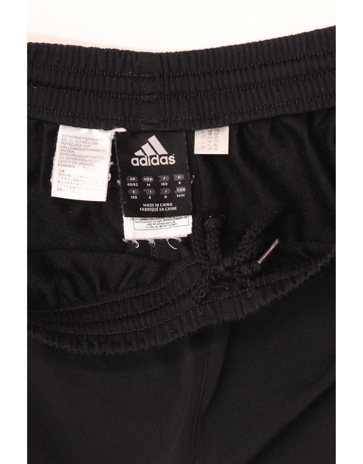 Męskie spodnie dresowe Adidas, średni czarny poliester z blokami kolorów