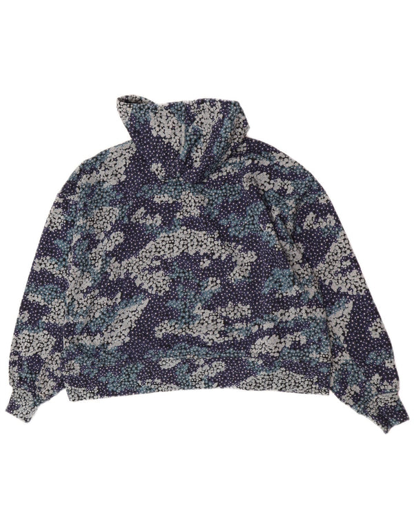 Damski sweter oversize z kapturem Nike UK 14 Średni granatowy z bawełny w kwiaty