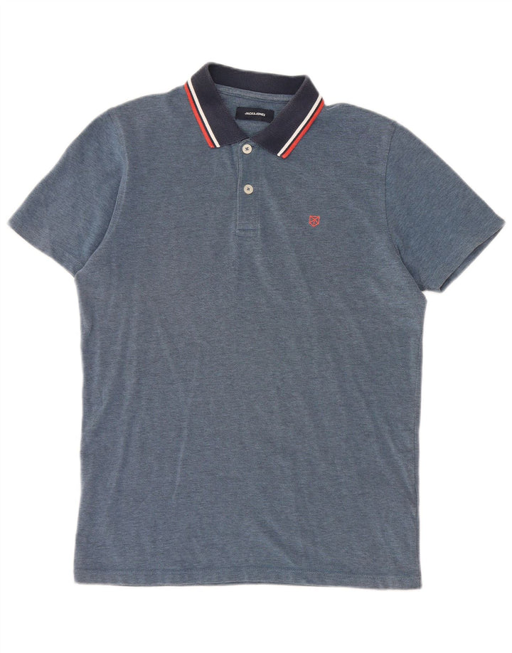 Męska koszulka polo Jack & Jones, bawełniana, w kolorze średnioniebieskim