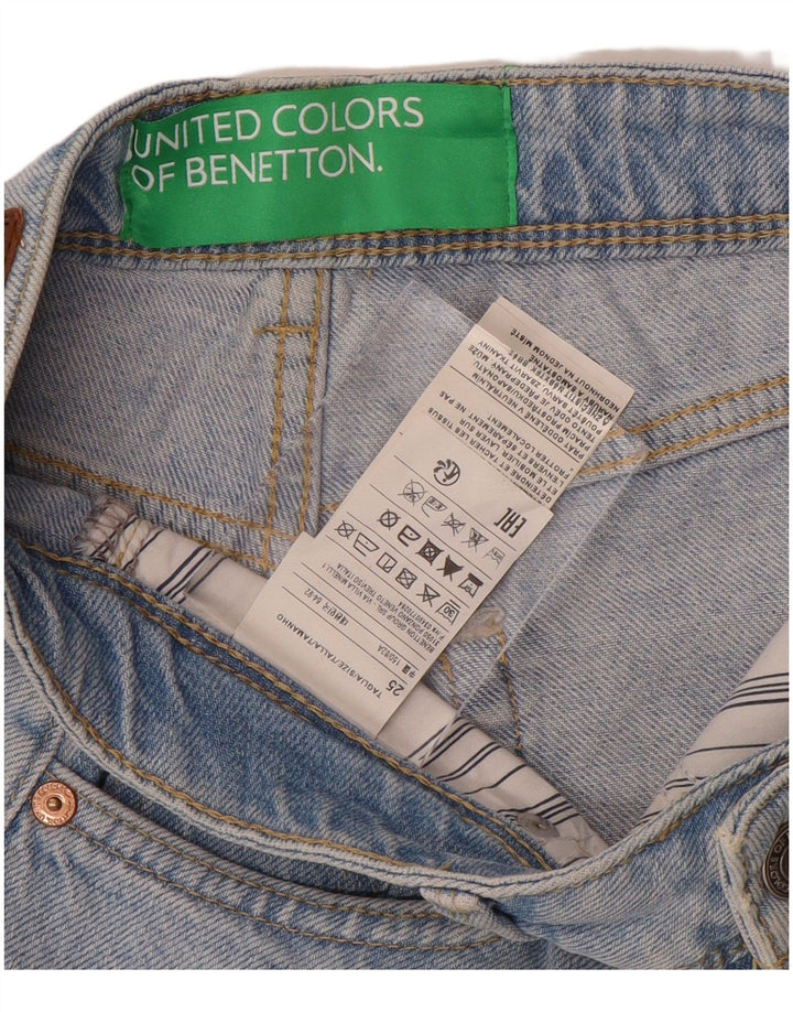 Damskie spodenki jeansowe BENETTON W25 XS, niebieskie, bawełniane
