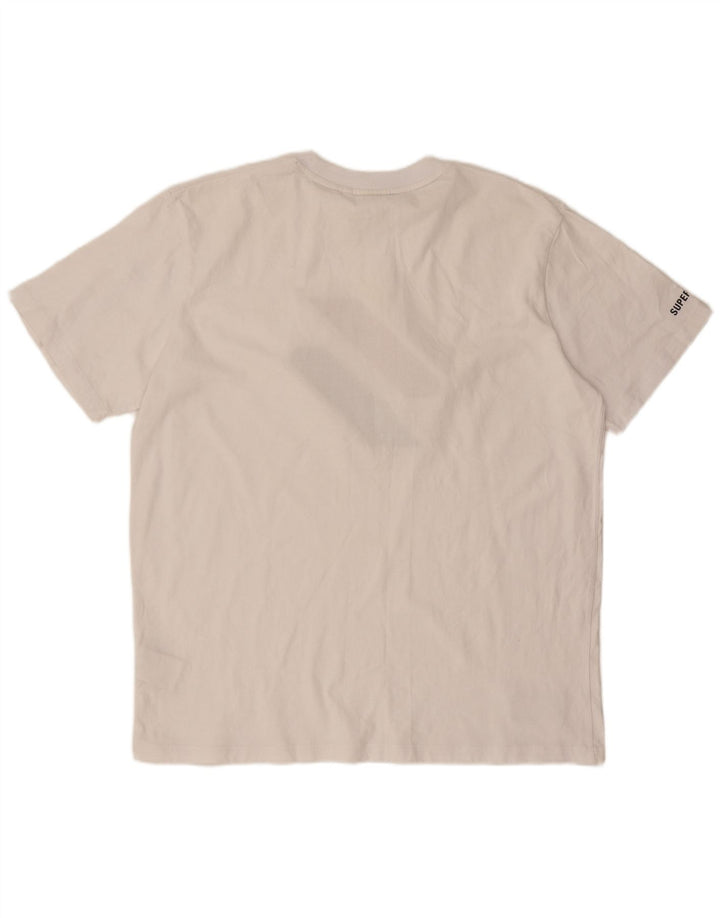 Męski T-shirt z grafiką Superdry, duży, biały, bawełniany