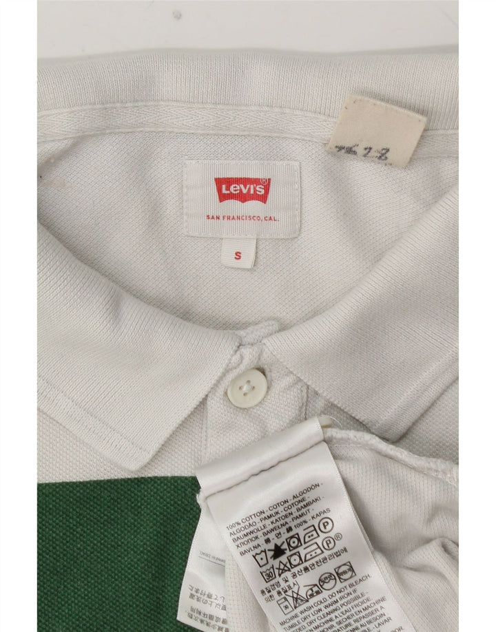 Męska koszulka polo LEVI'S, mała, biała, bawełniana w bloki kolorów