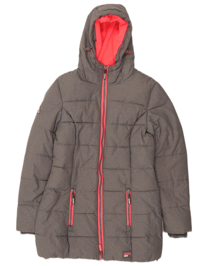 Damska kurtka z kapturem i kapturem Superdry UK 8 Small Grey Nylon