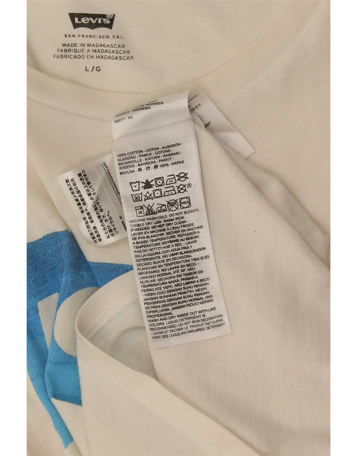 Męski T-shirt z grafiką Levi's, duży, biały, bawełniany