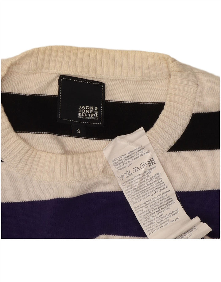 Męski sweter Jack & Jones z okrągłym dekoltem i małymi wielobarwnymi paskami
