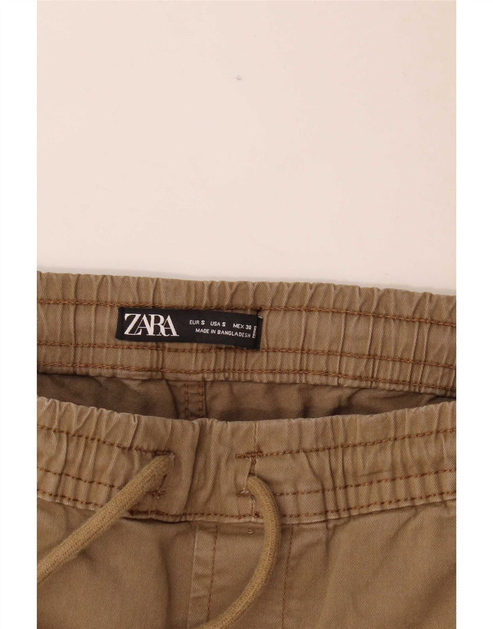 Męskie spodnie cargo Zara Crop Joggers Small W30 L25 Beżowe
