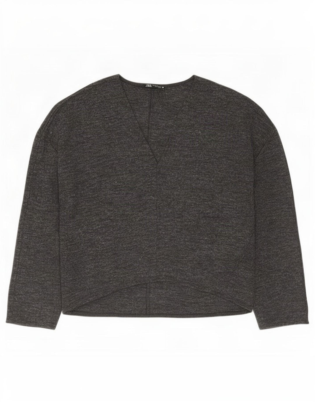 Damska bluzka oversize Zara Top UK 10, mały, szary, nakrapiany poliester