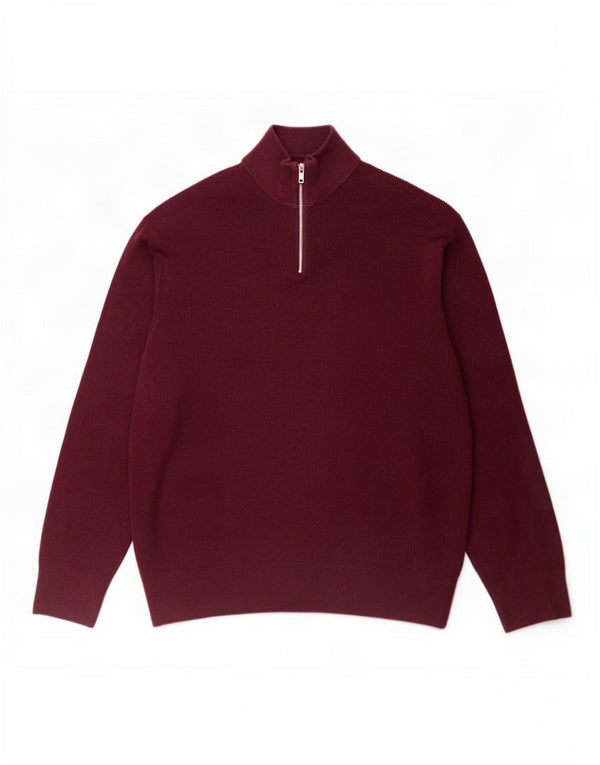 Marks & Spencer Męski sweter zapinany na zamek, 3XL, bordowy poliester