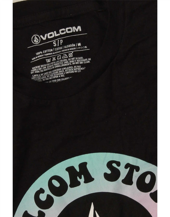 Męski T-shirt z grafiką Volcom, mały, czarny, bawełniany