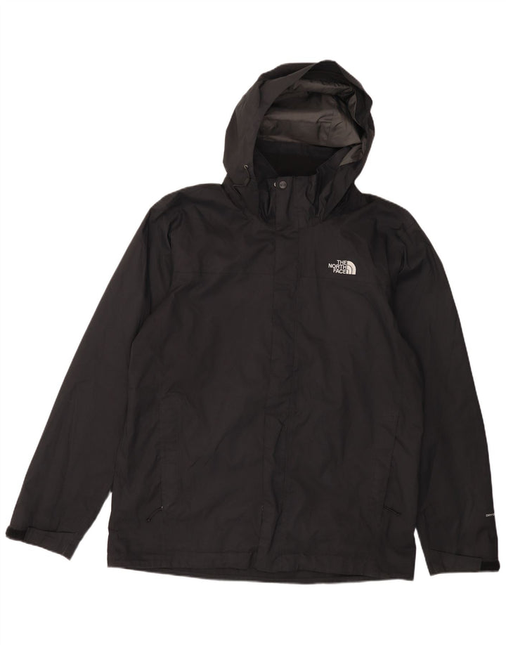 Męska kurtka przeciwdeszczowa z kapturem THE NORTH FACE UK 40, duża, czarna, poliestrowa