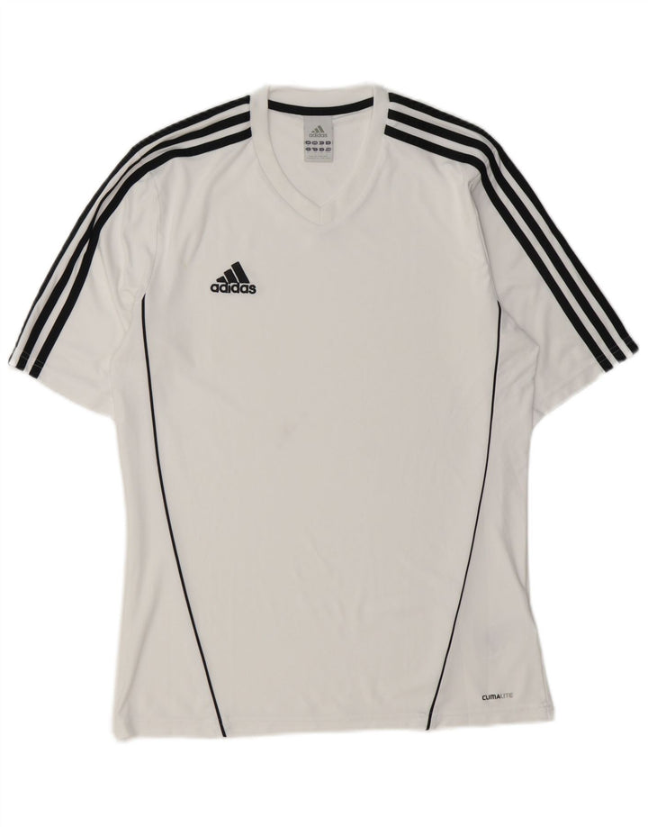 Adidas Męski T-shirt Climalite Top Średni Biały Poliester
