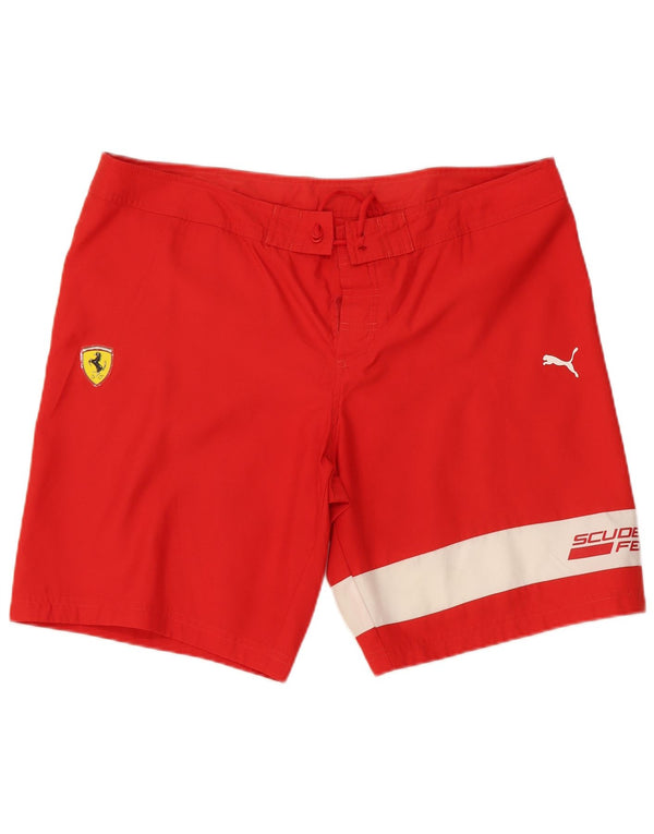 Męskie spodenki kąpielowe Puma Scuderia Ferrari Graphic, duże, czerwone, z blokami kolorów